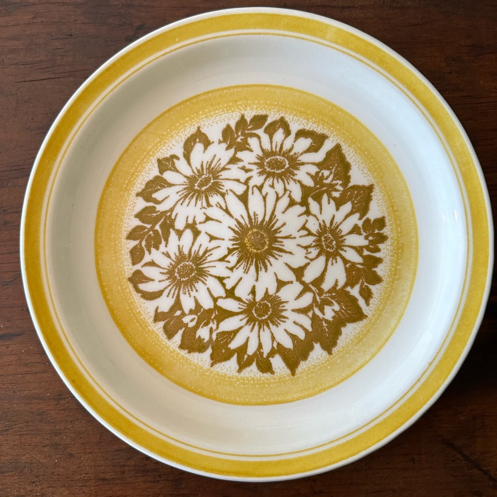 Vintage 70’s Jamestown ironware, daisy wildflower dinner plate/decor